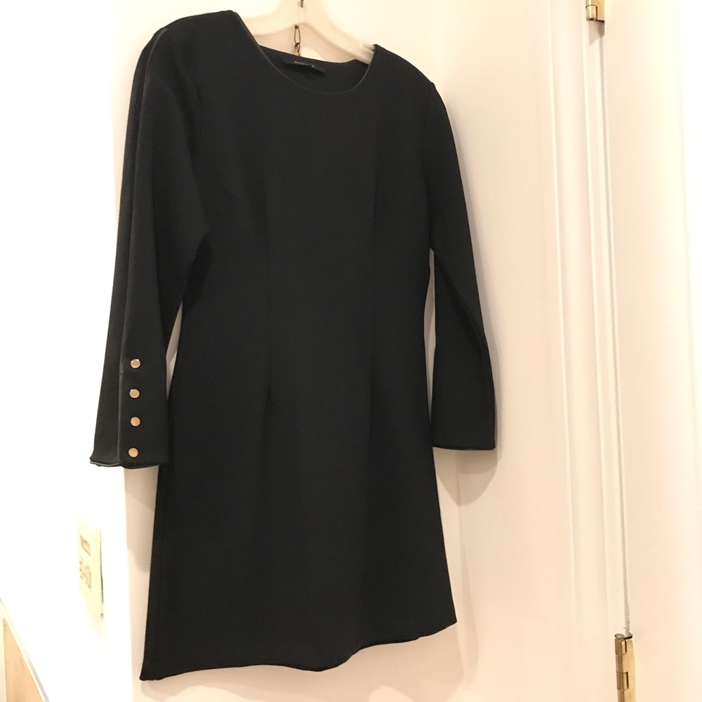Black Dress gold long sleeve detail